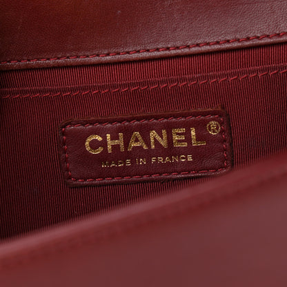 Chanel Lambskin Quilted Medium Boy Flap Dark Red 6 of 10