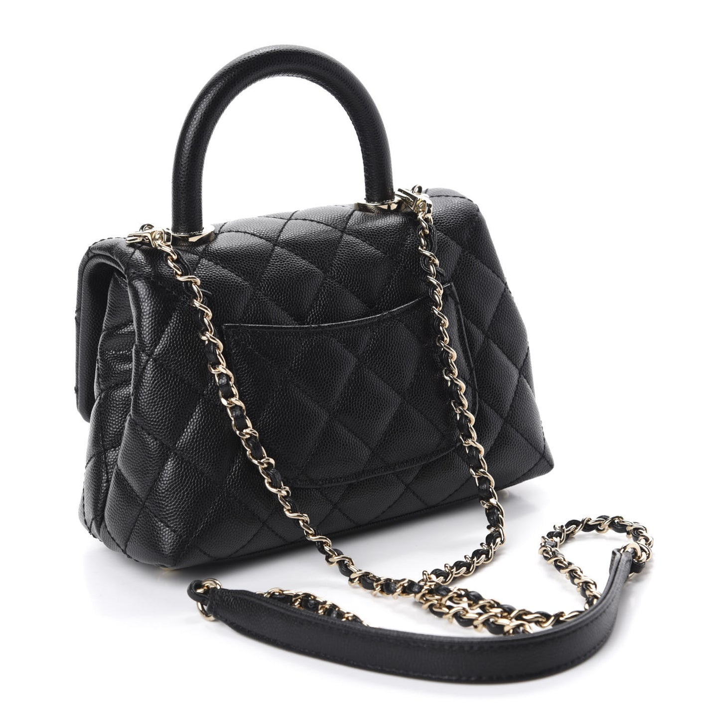 Caviar Quilted Extra Mini Coco Handle Flap Black