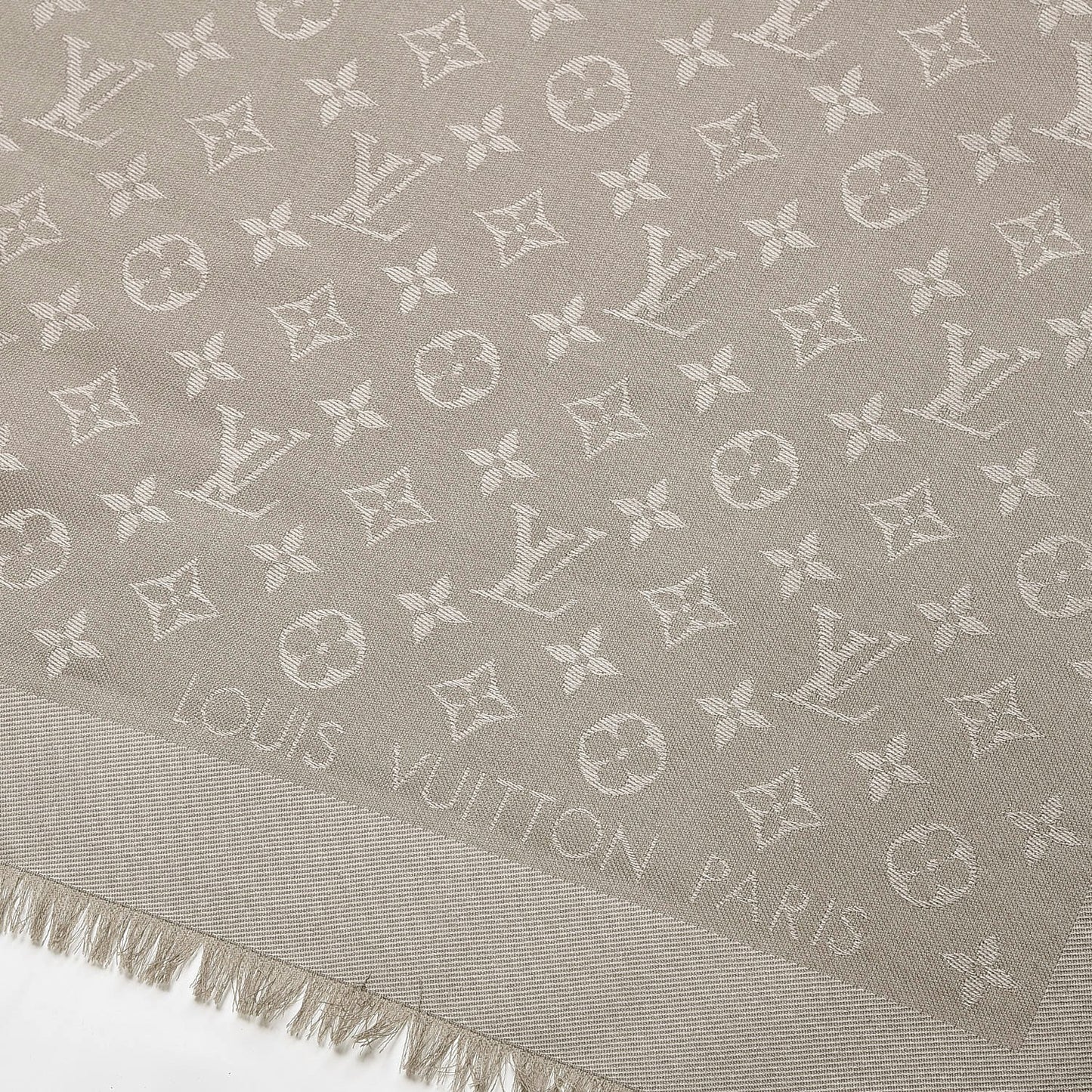 Silk Wool Monogram Shawl Verone