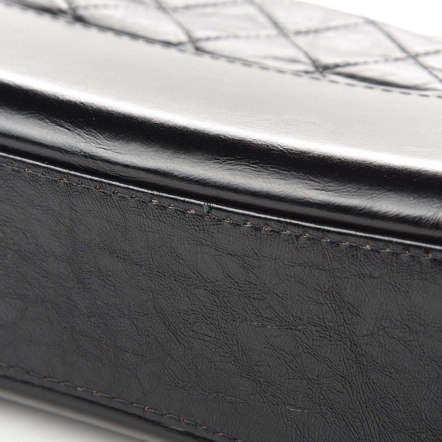 Aged Calfskin Quilted Medium Gabrielle Hobo Black