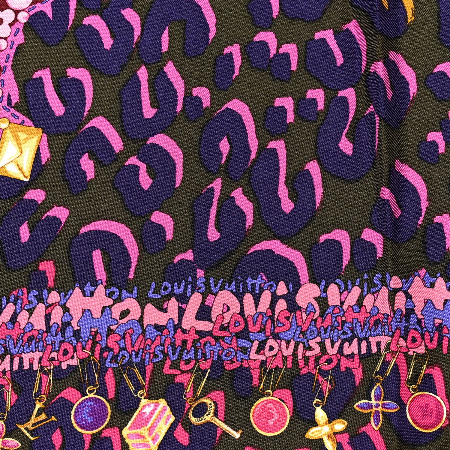 Louis Vuitton Silk Leopard World Square Scarf 2 of 3