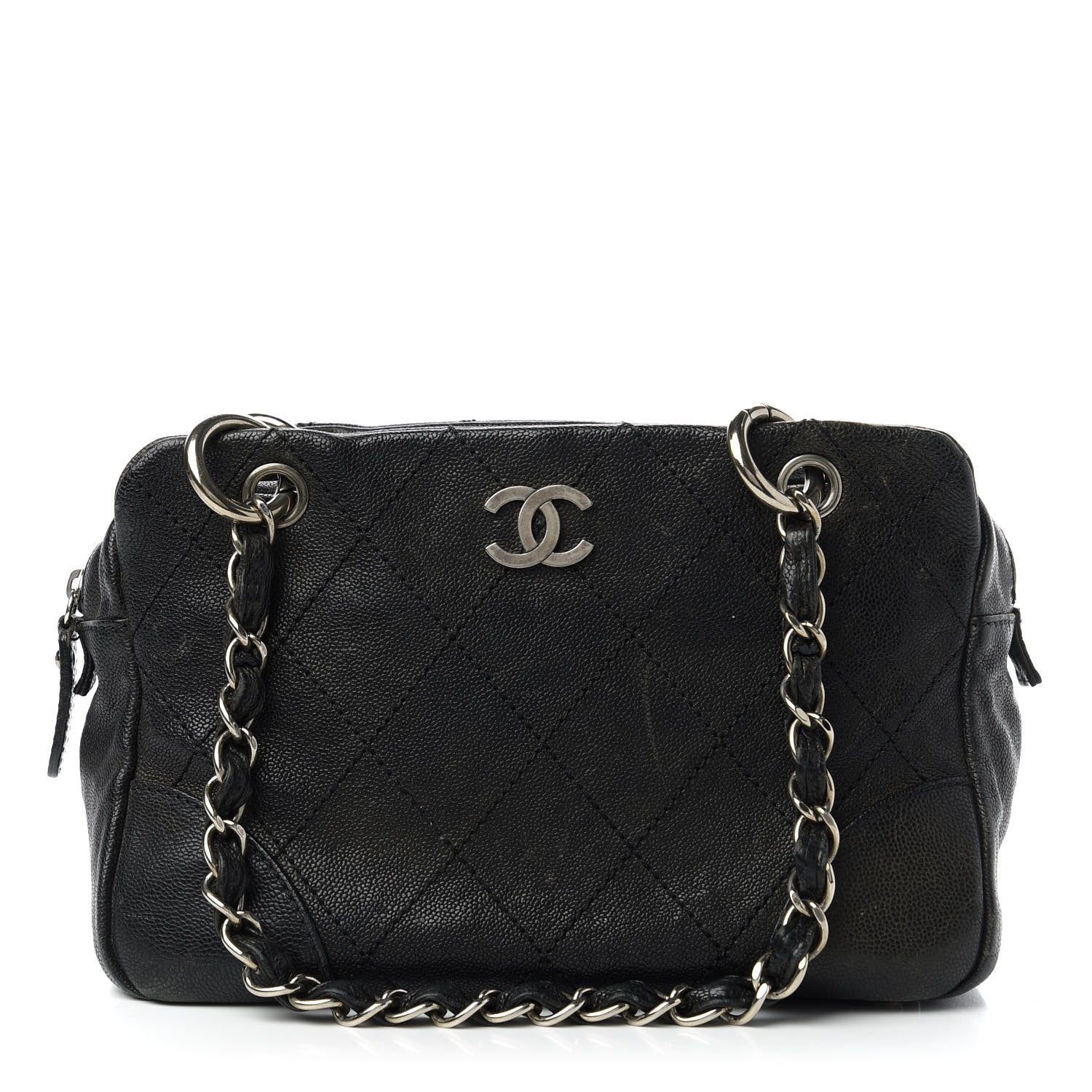 Chanel Distressed Caviar Outdoor Ligne Tote Black 1 of 10