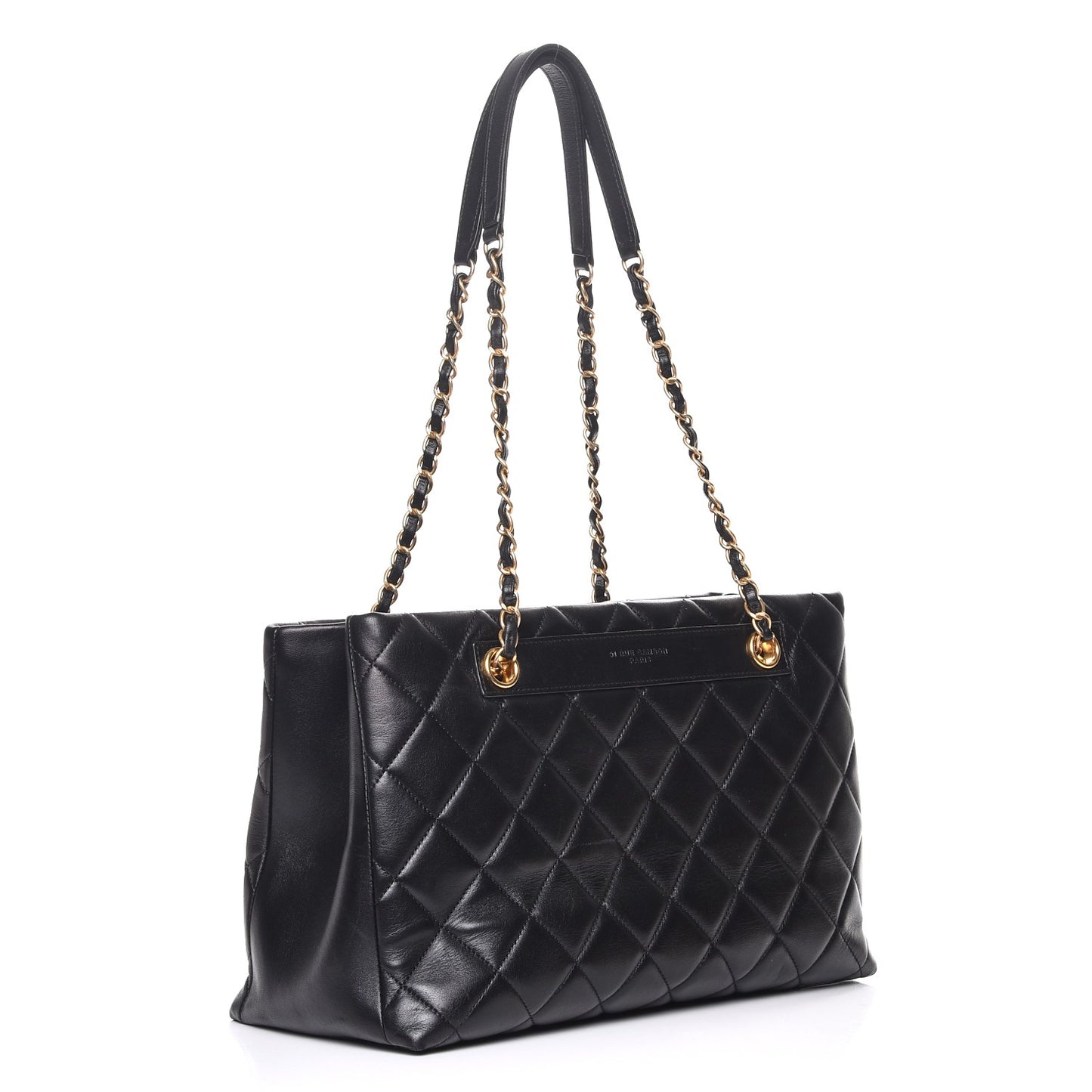 Lambskin Quilted Trendy CC Tote Black