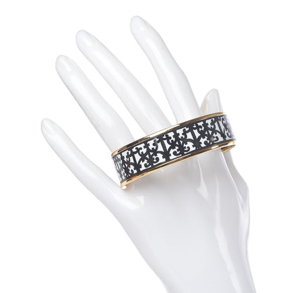 Hermes Enamel Printed Wide Balcons du Guadalquivir Bracelet 65 Black 2 of 7