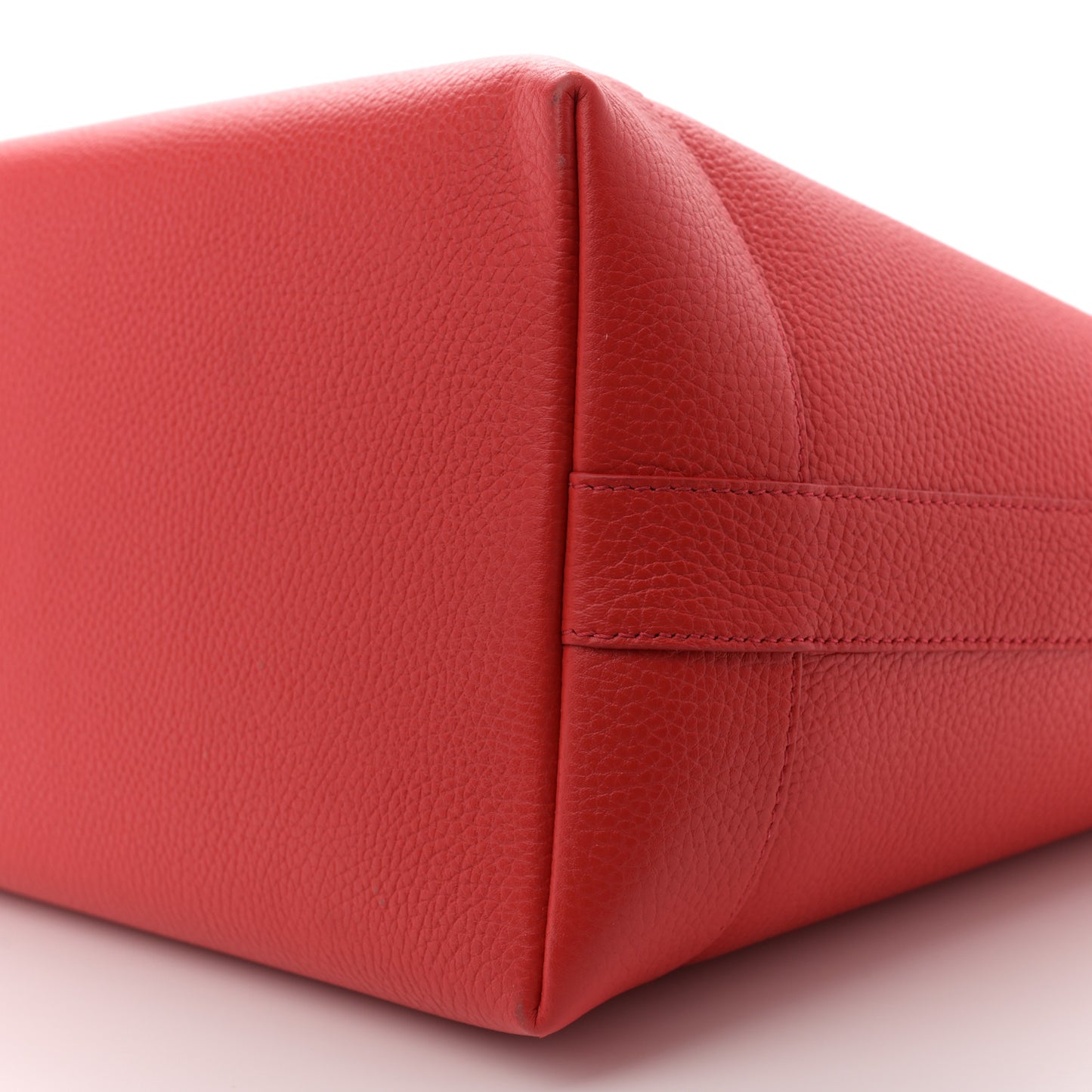 Grainy Calfskin Medium London Tote Bag Bright Red