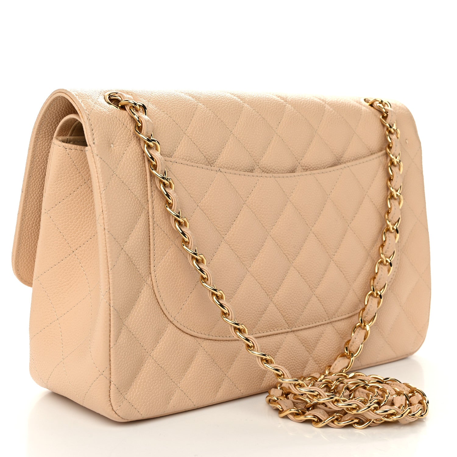 Chanel Caviar Quilted Jumbo Double Flap Beige 3 of 10
