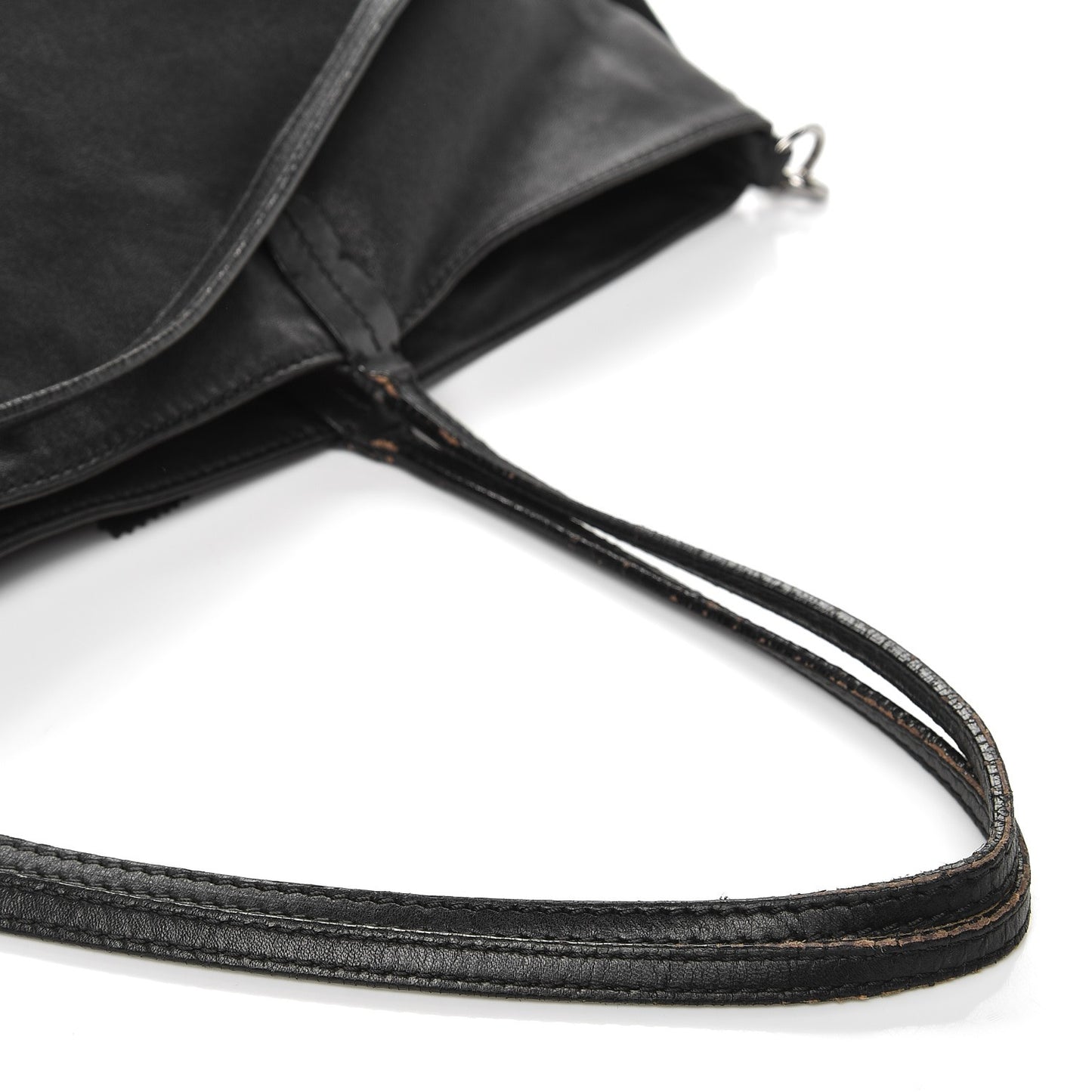 Nappa Studded Rosette Tote Black