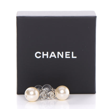 Chanel Crystal Pearl CC Drop Earrings 6 of 6
