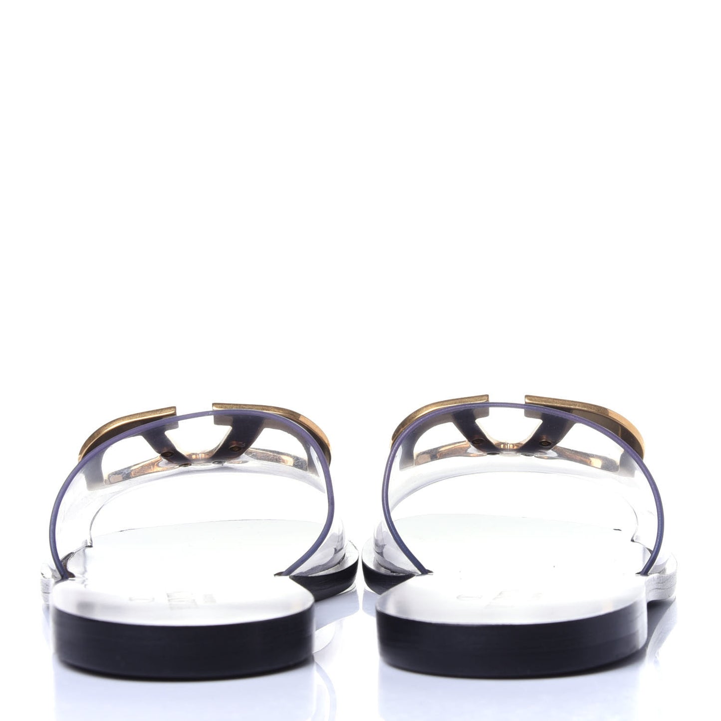 PVC Transparent Vlogo Flat Slide Sandals 35 Black
