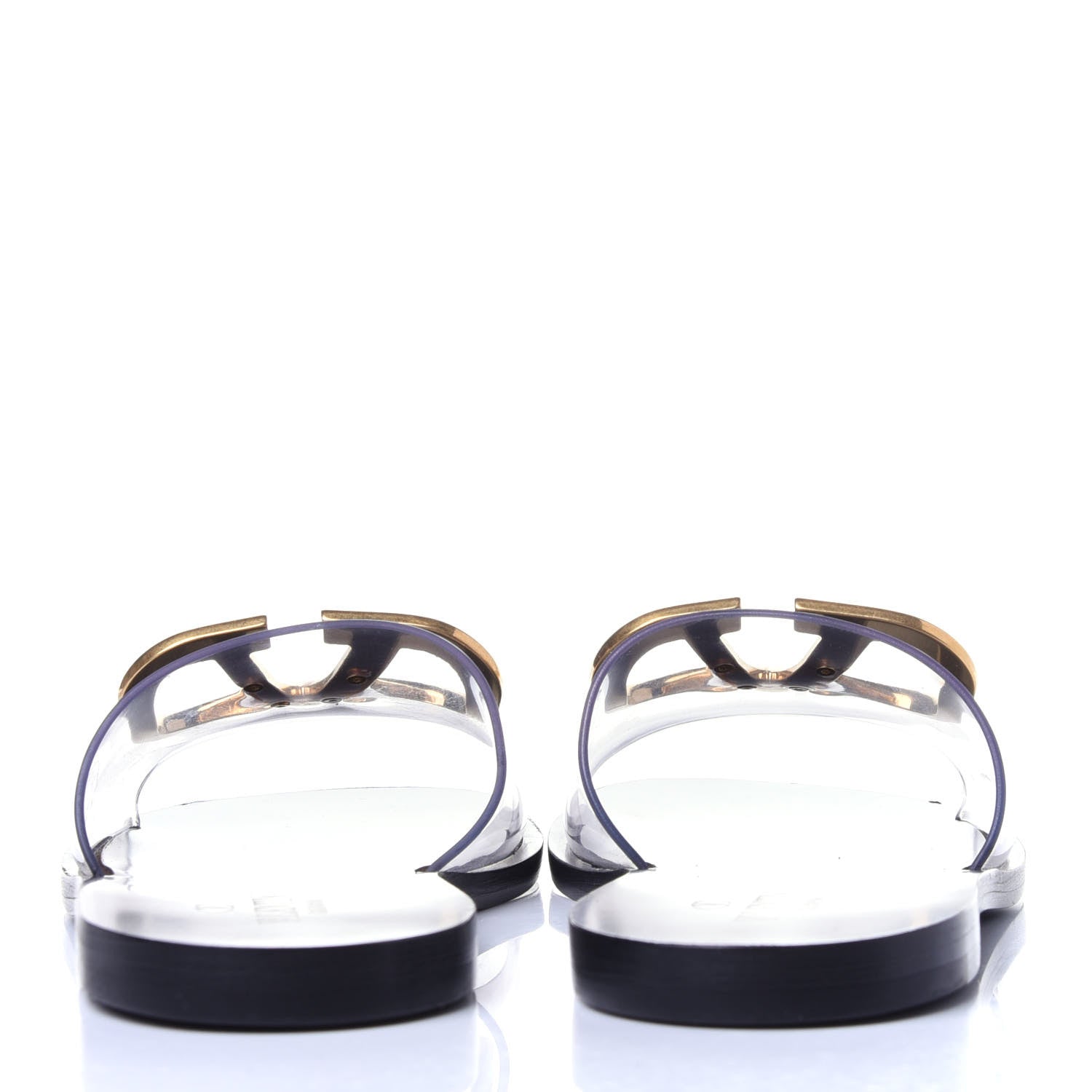 Valentino Garavani PVC Transparent Vlogo Flat Slide Sandals 35 Black 6 of 13