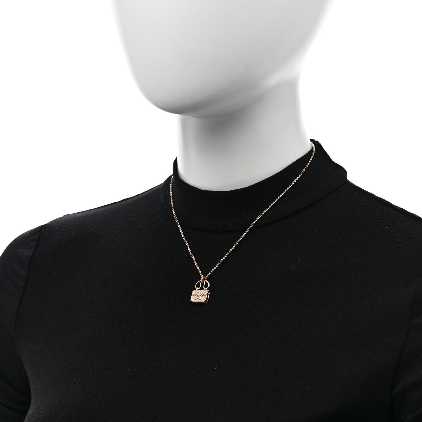18K Rose Gold Diamond Constance Amulette Pendant Necklace
