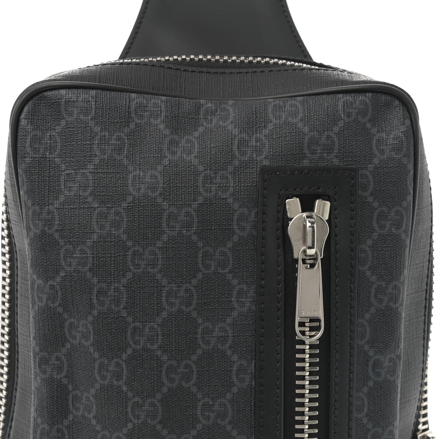 Gucci GG Supreme Monogram Web Belt Bag Black Grey 14 of 21