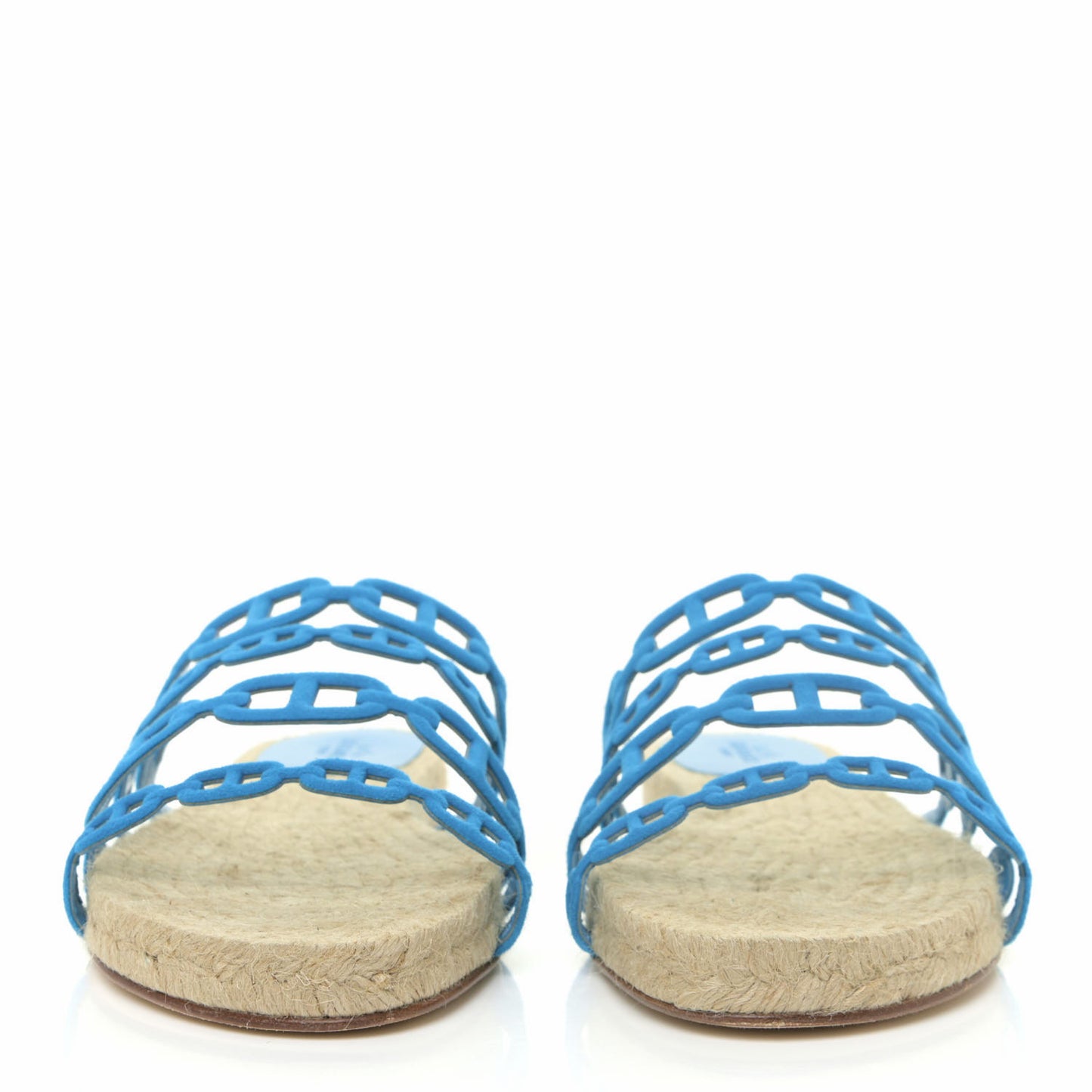 Suede Goatskin Ancone Espadrille Sandals 37 Bleu Vif