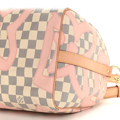 Louis Vuitton Damier Azur Tahitienne Speedy Bandouliere 30 Rose Ballerine 9 of 9