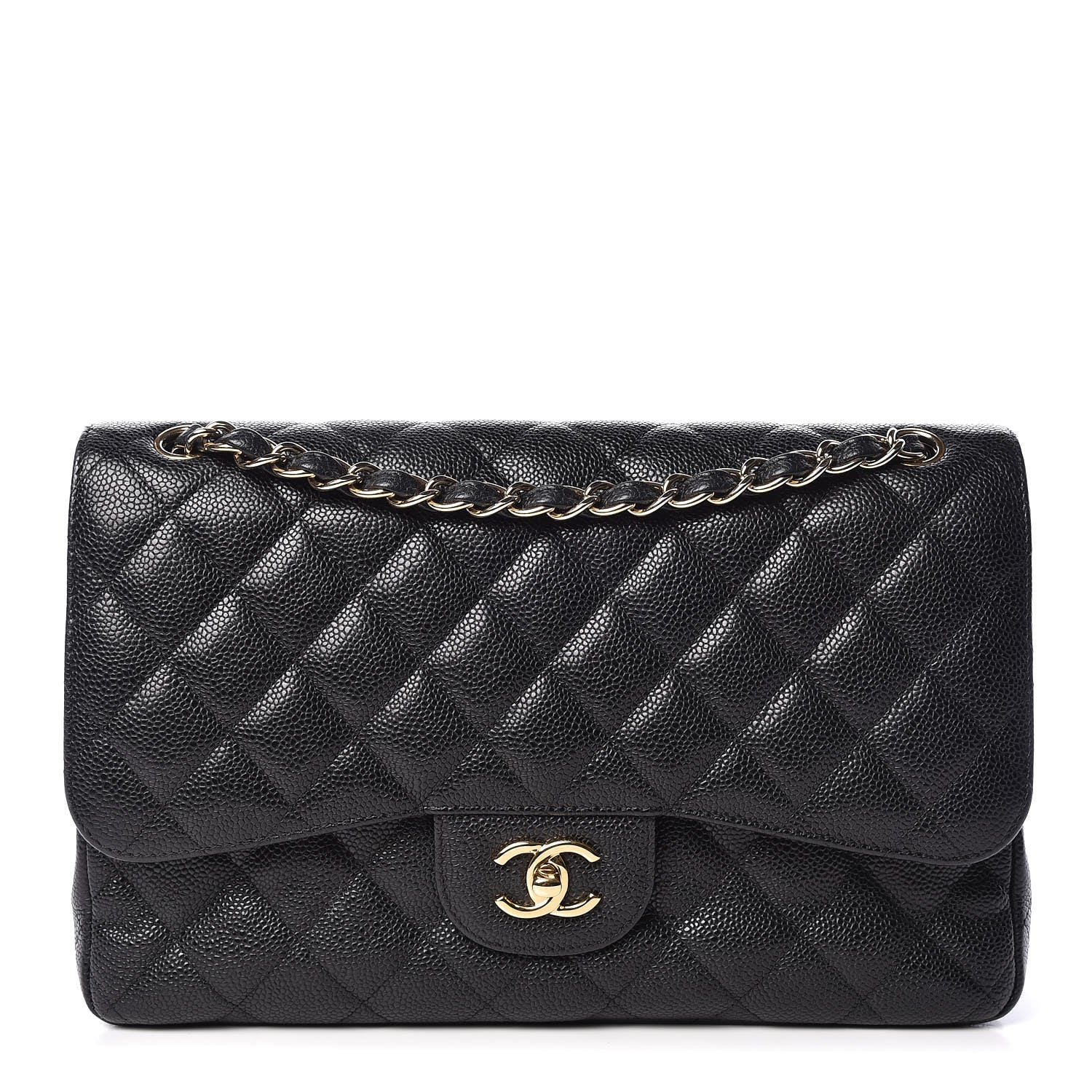 Chanel Caviar Quilted Jumbo Double Flap Black 1 of 12