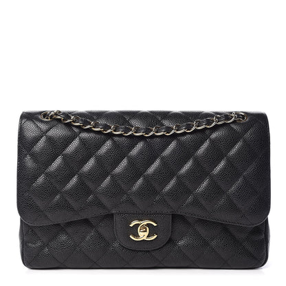 Chanel Caviar Quilted Jumbo Double Flap Black 1 of 12