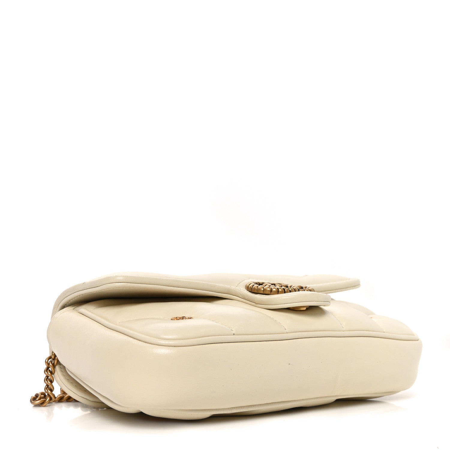 Gucci Calfskin Matelasse Double G Studs Mini Torchon GG Marmont Shoulder Bag White 4 of 11