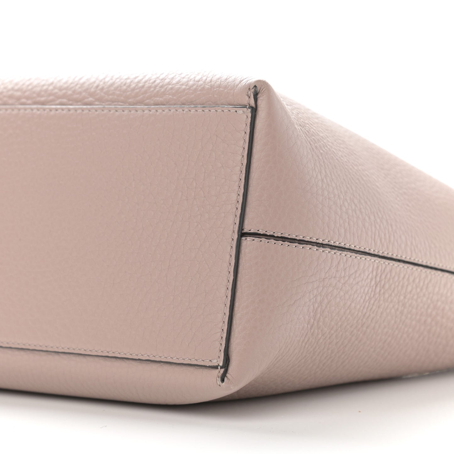 Grained Calfskin Rockstud Shoulder Tote Poudre
