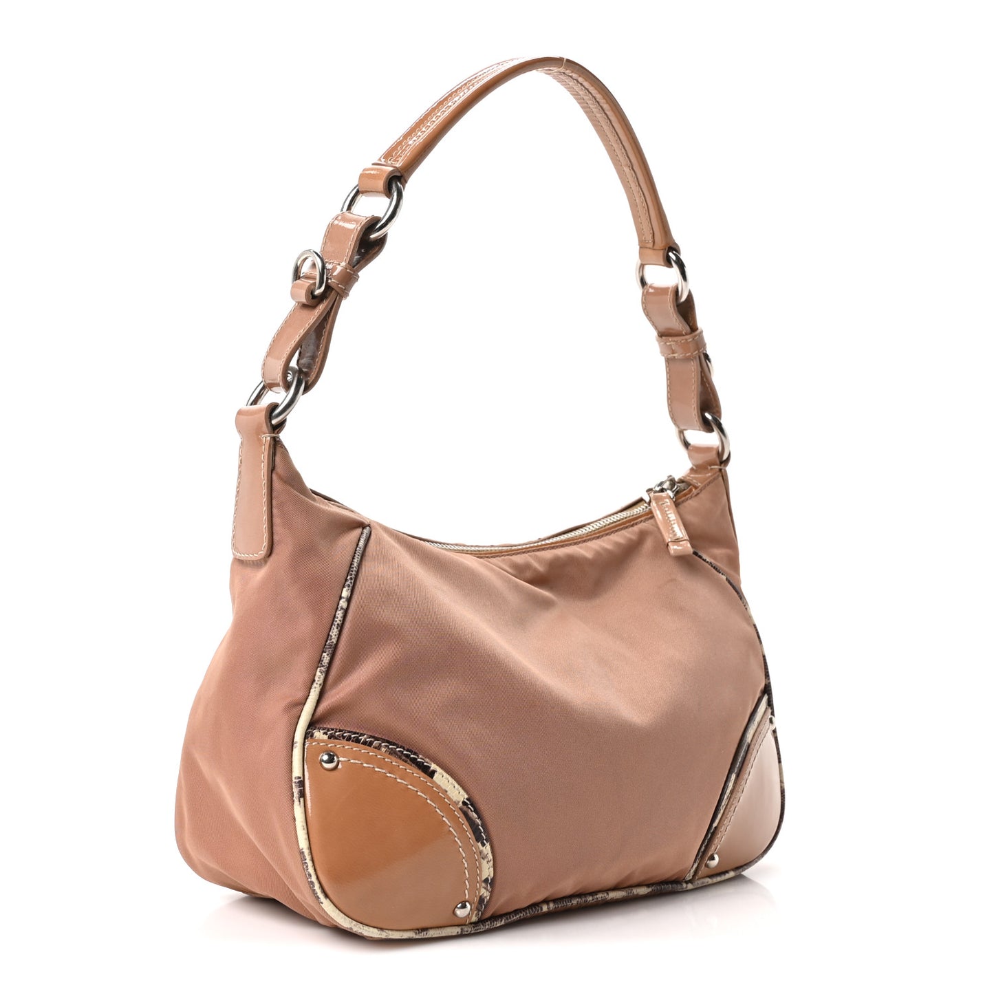 Tessuto Vernice Shoulder Bag Cipria