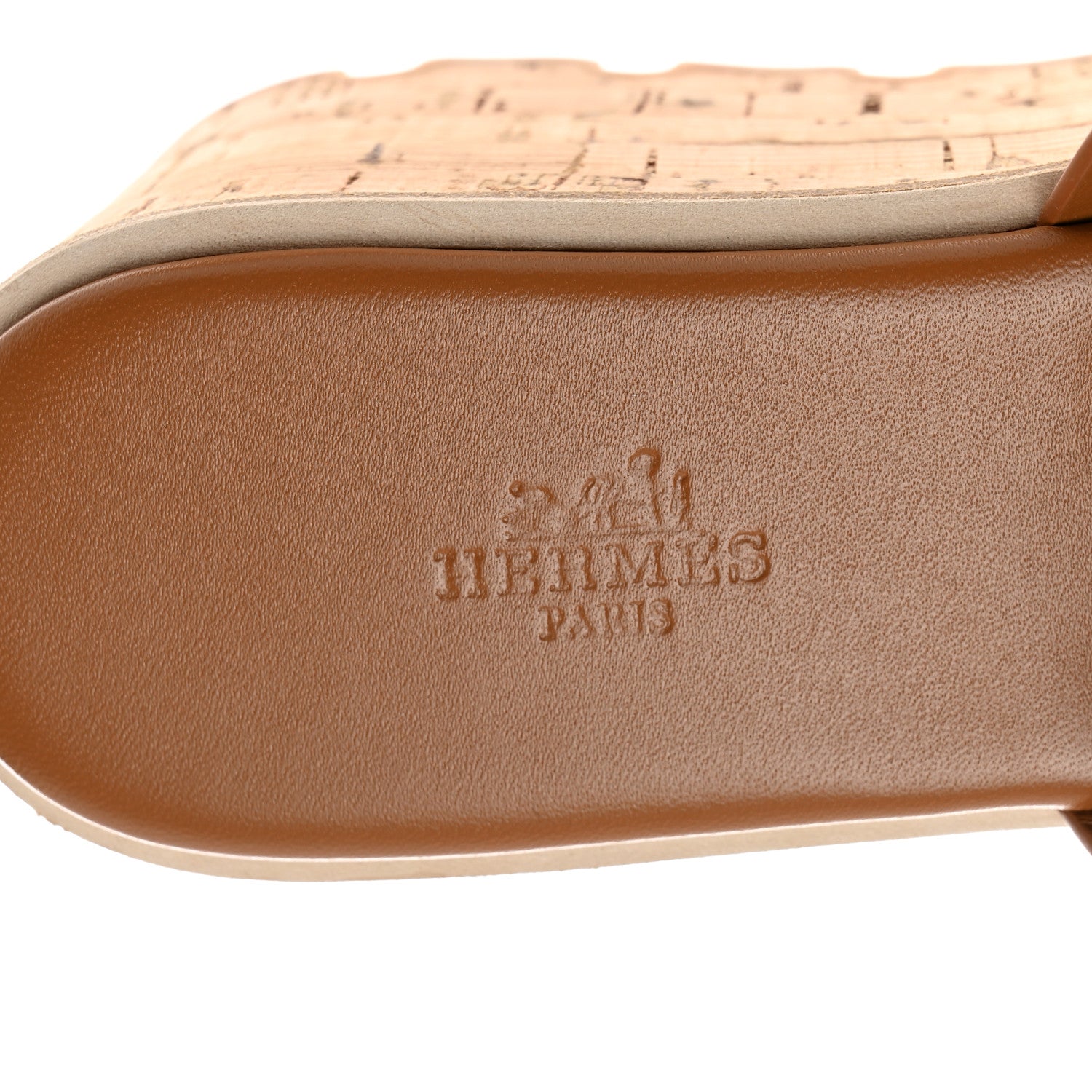 Hermes Calfskin Cork Eze 30 Sandals 38 Marron Glaise 7 of 9