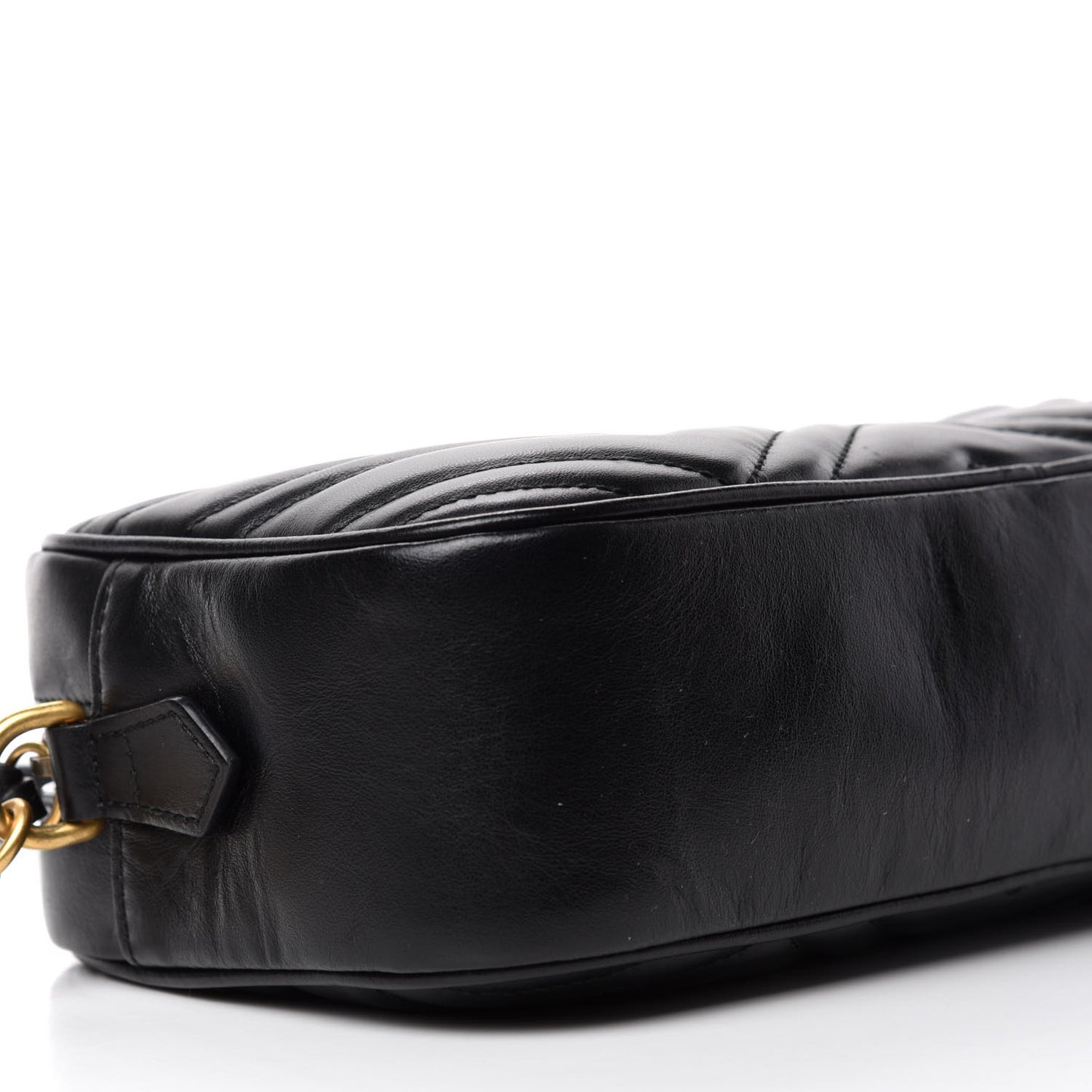 Calfskin Matelasse Small GG Marmont Chain Shoulder Bag Black