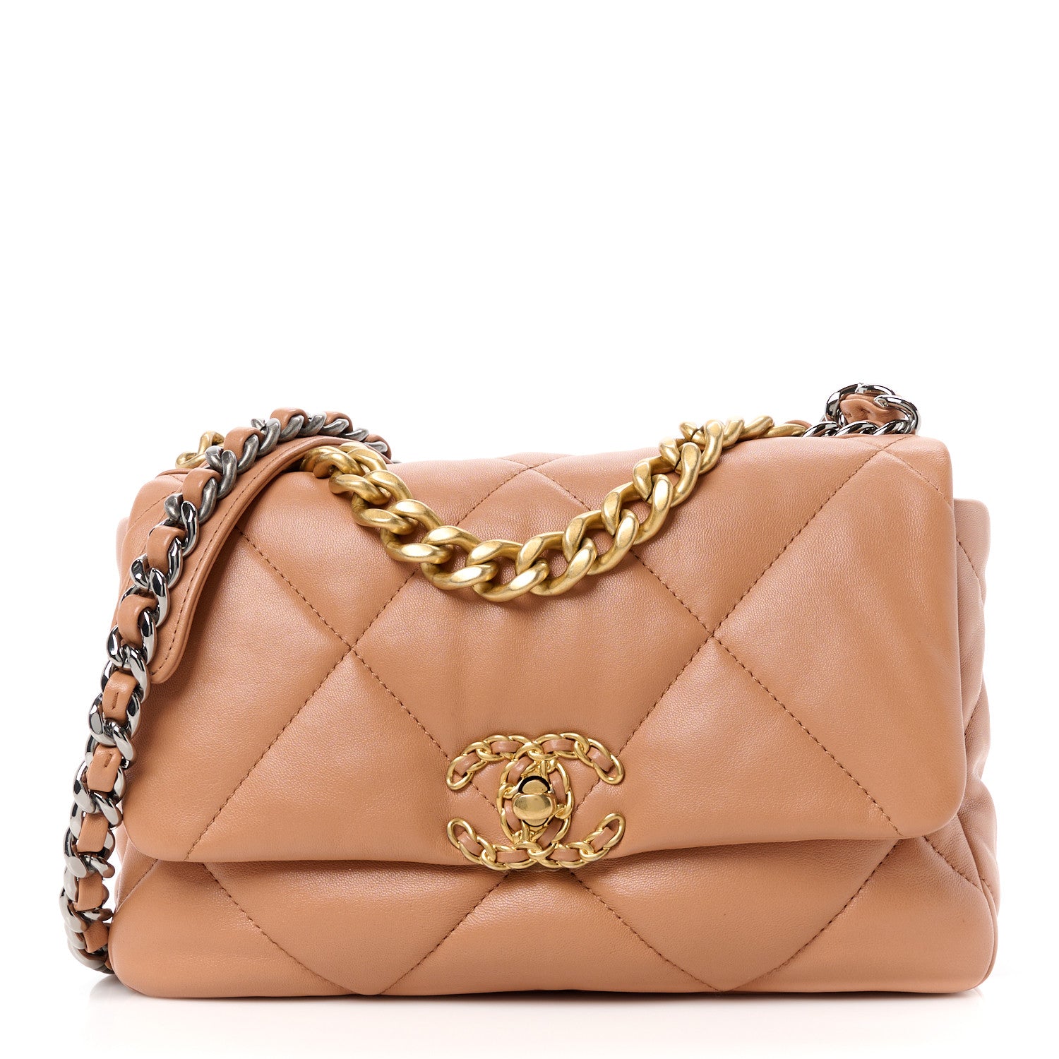 Chanel Lambskin Quilted Medium Chanel 19 Flap Brown 1 of 10