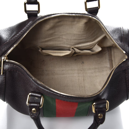 Gucci Calfskin Vintage Web Medium Boston Dark Brown 5 of 18