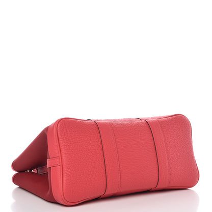 Hermes Toile Militaire Vache Country Garden Party Tote 30 Rouge Grenant Bougainvillea 4 of 8