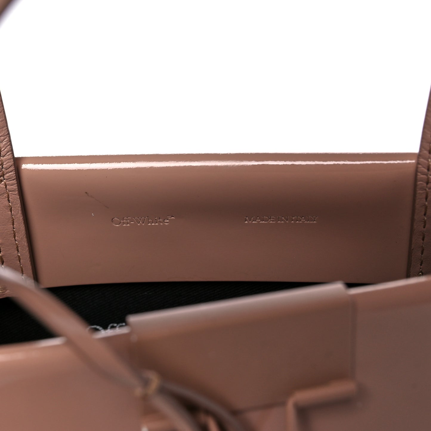 Patent Mini Box Bag Nude Beige