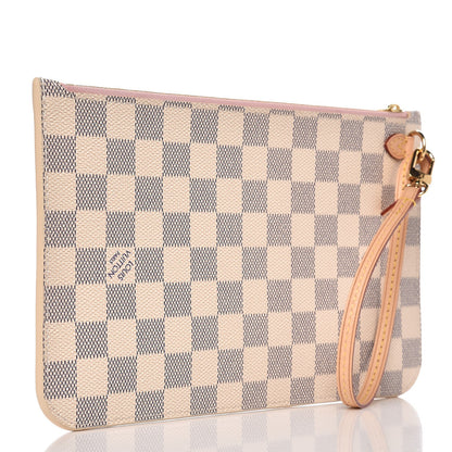 Louis Vuitton Damier Azur Neverfull MM GM Pochette Rose Ballerine 3 of 7