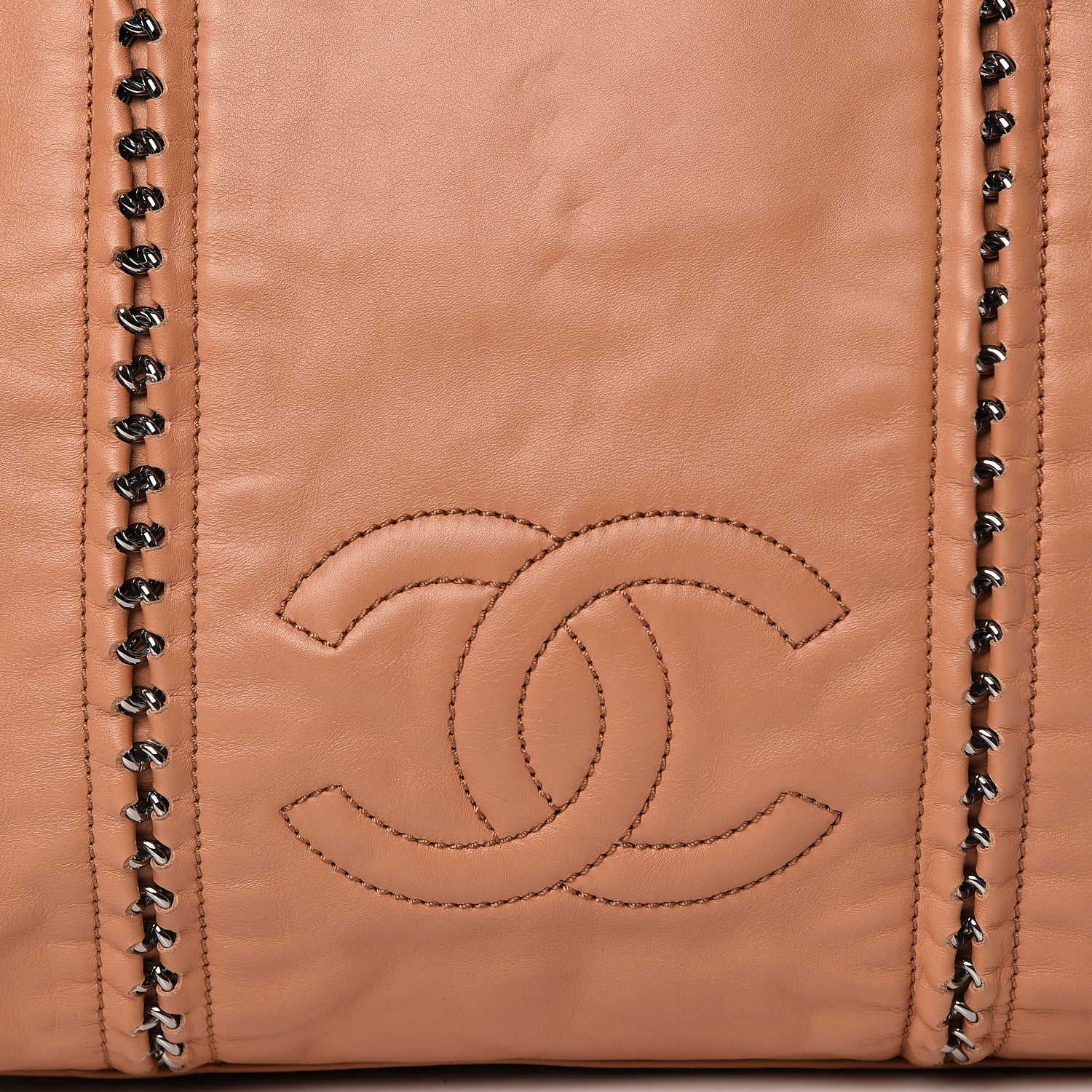 Chanel Smooth Calfskin Luxe Ligne Tote Dark Beige 10 of 18