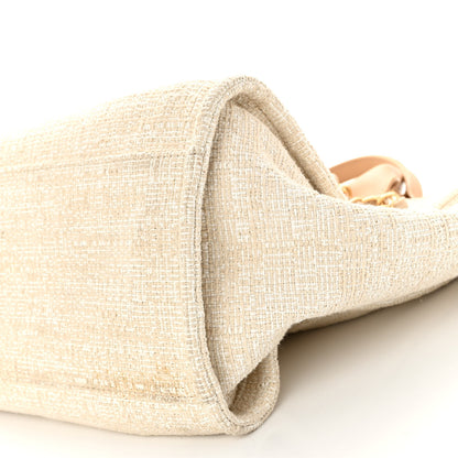 Chanel Mixed Fibers Calfskin Medium Deauville Tote Light Beige 10 of 14