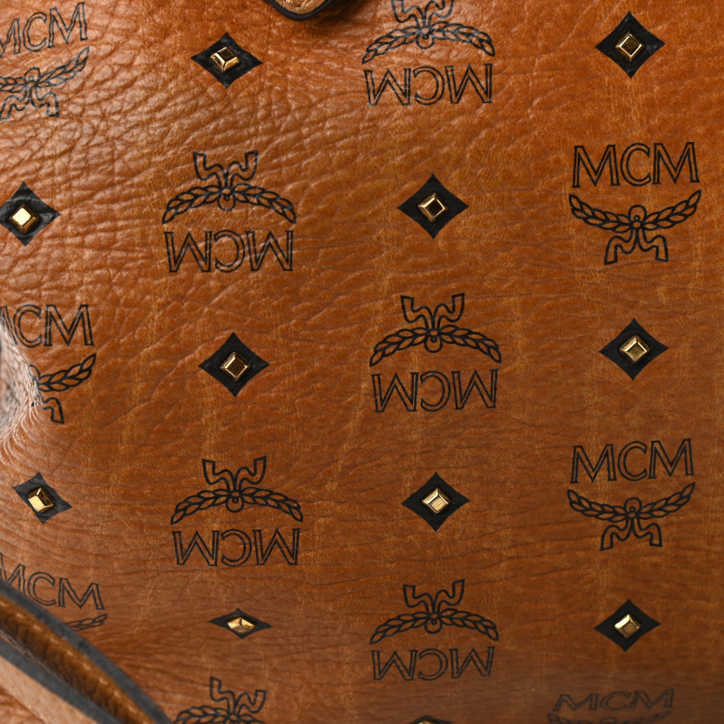 Visetos Studded Medium Drawstring Shopper Cognac