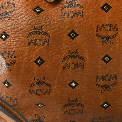 MCM Visetos Studded Medium Drawstring Shopper Cognac 16 of 21