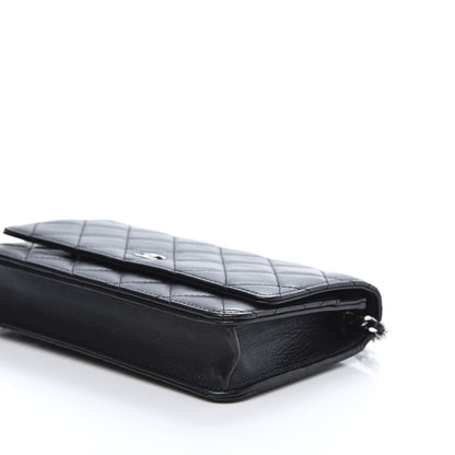 Chanel Lambskin Quilted Wallet On Chain WOC Black 7 of 14