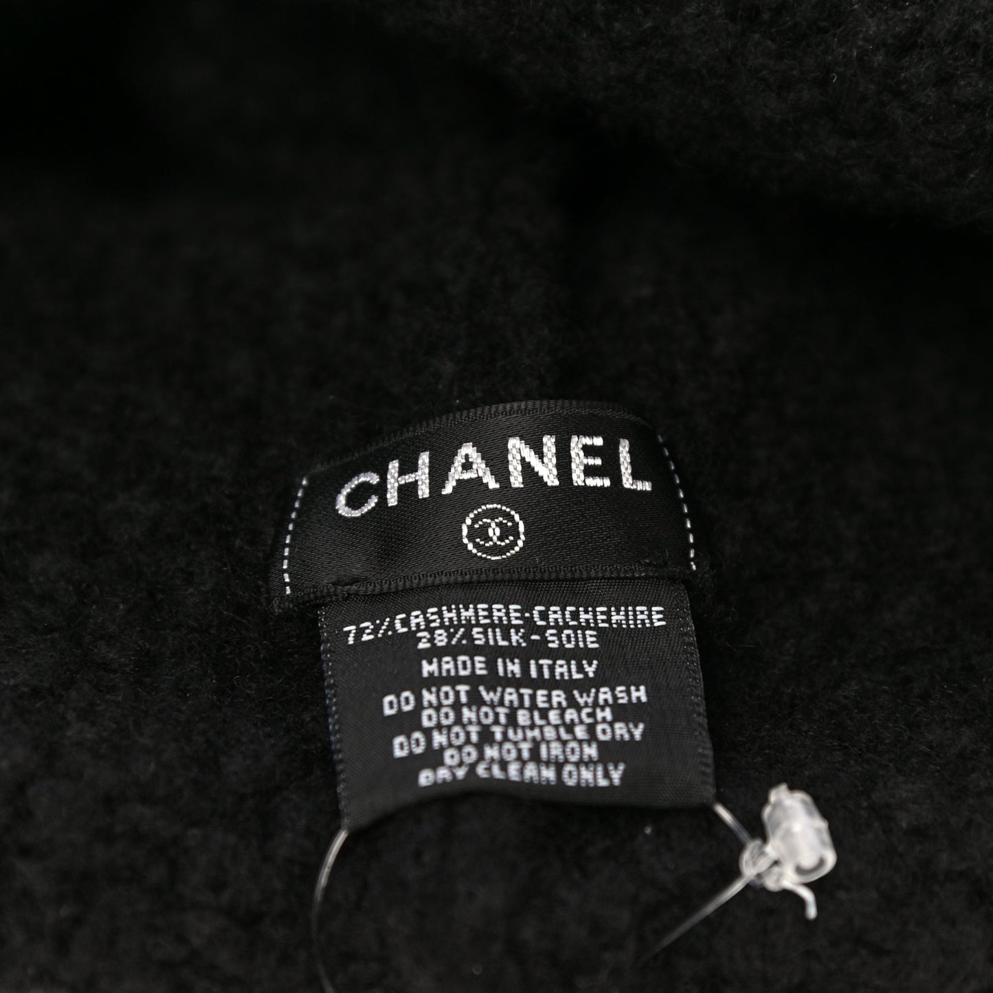 Cashmere Silk CC Beanie Hat Black