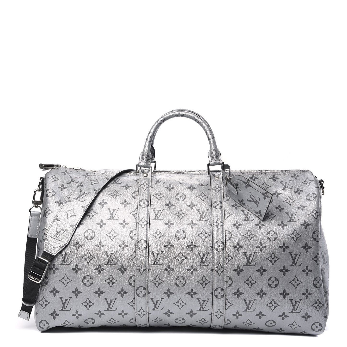 Metallic Monogram Keepall Bandouliere 50 Silver