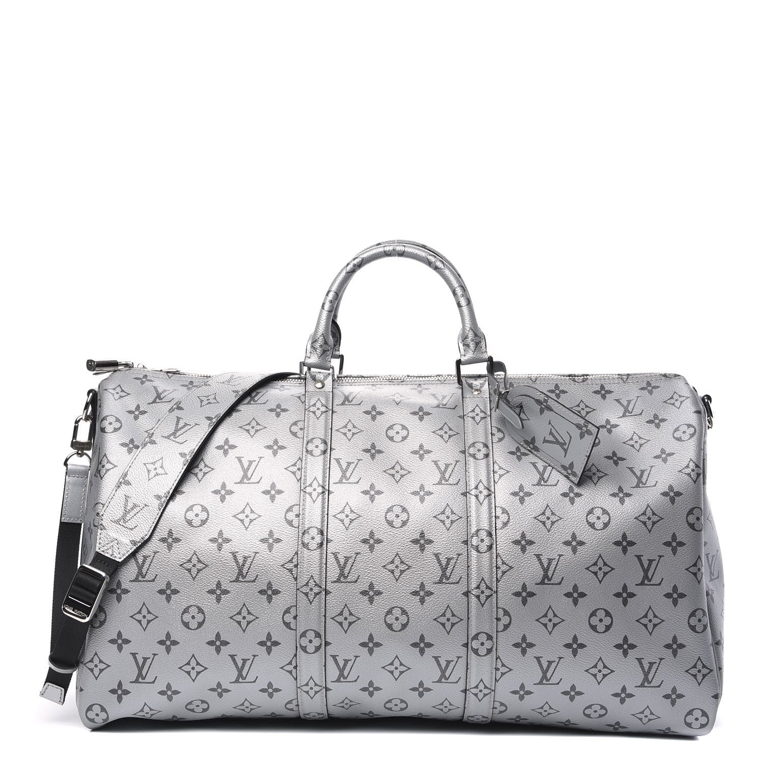 Louis Vuitton Metallic Monogram Keepall Bandouliere 50 Silver 1 of 7
