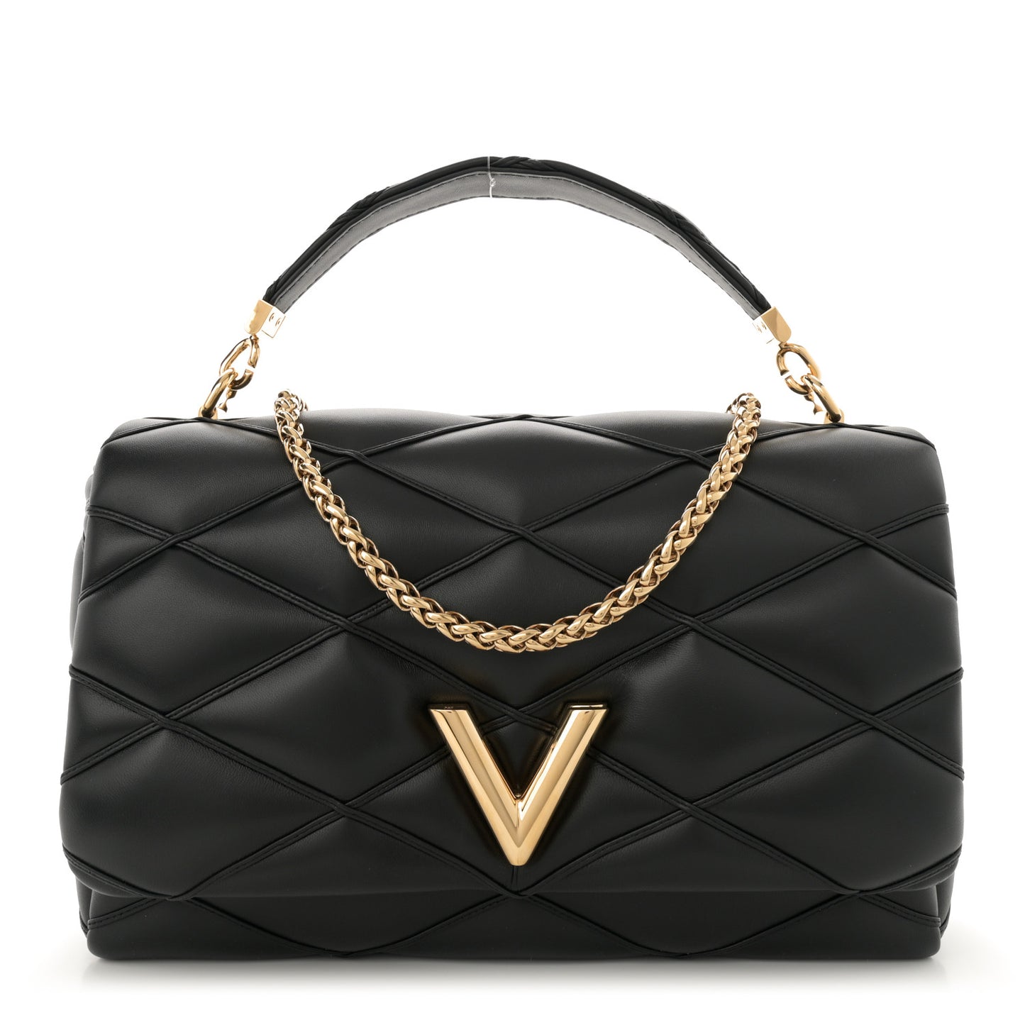Lambskin Malletage Top Handle GO-14 GM Black