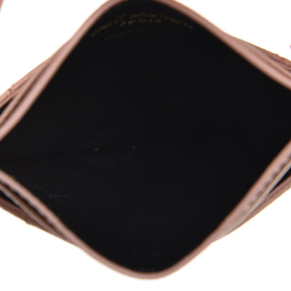 Saint Laurent Grain De Poudre Matelasse Chevron Monogram Credit Card Case Pale Blush 5 of 6