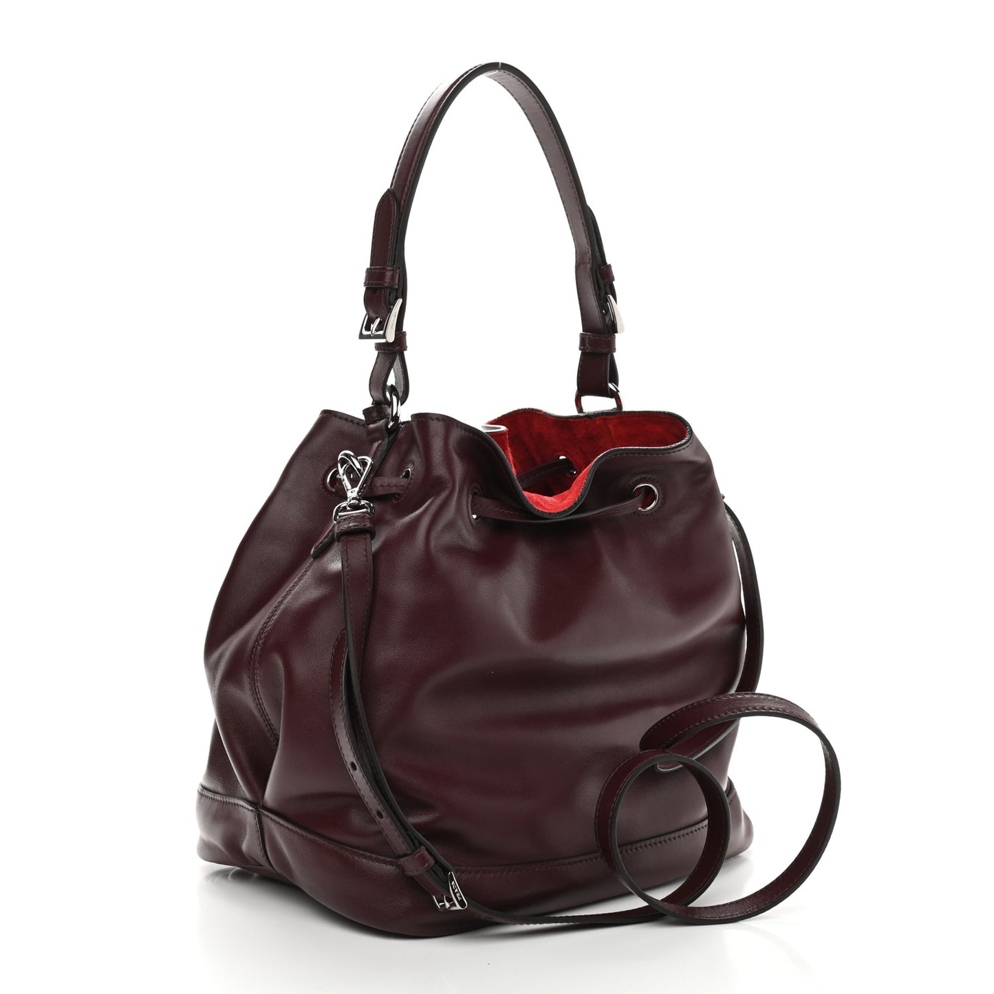 Soft Calfskin Bucket Bag Granato