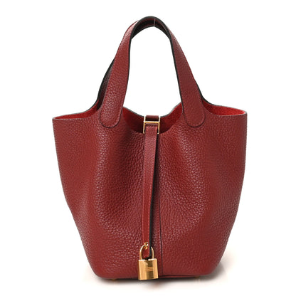 Hermes Taurillon Clemence Picotin Lock 18 PM  Rouge H 1 of 11