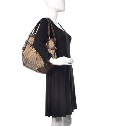 Gucci Monogram Medium Jockey Tote Dark Brown 2 of 14