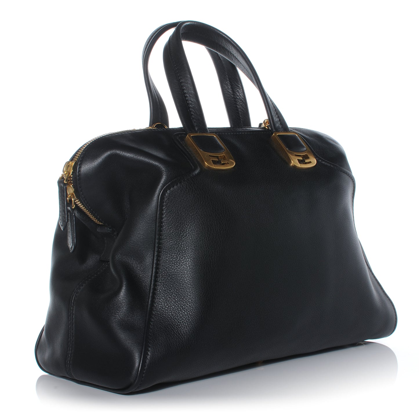Leather Large Chameleon Duffel Black