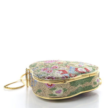 Judith Leiber Swarovski Crystal Flower Minaudiere Clutch Gold 4 of 9