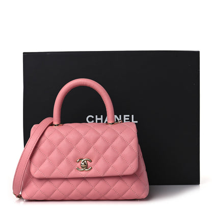 Chanel Caviar Quilted Mini Coco Handle Flap Pink 10 of 10