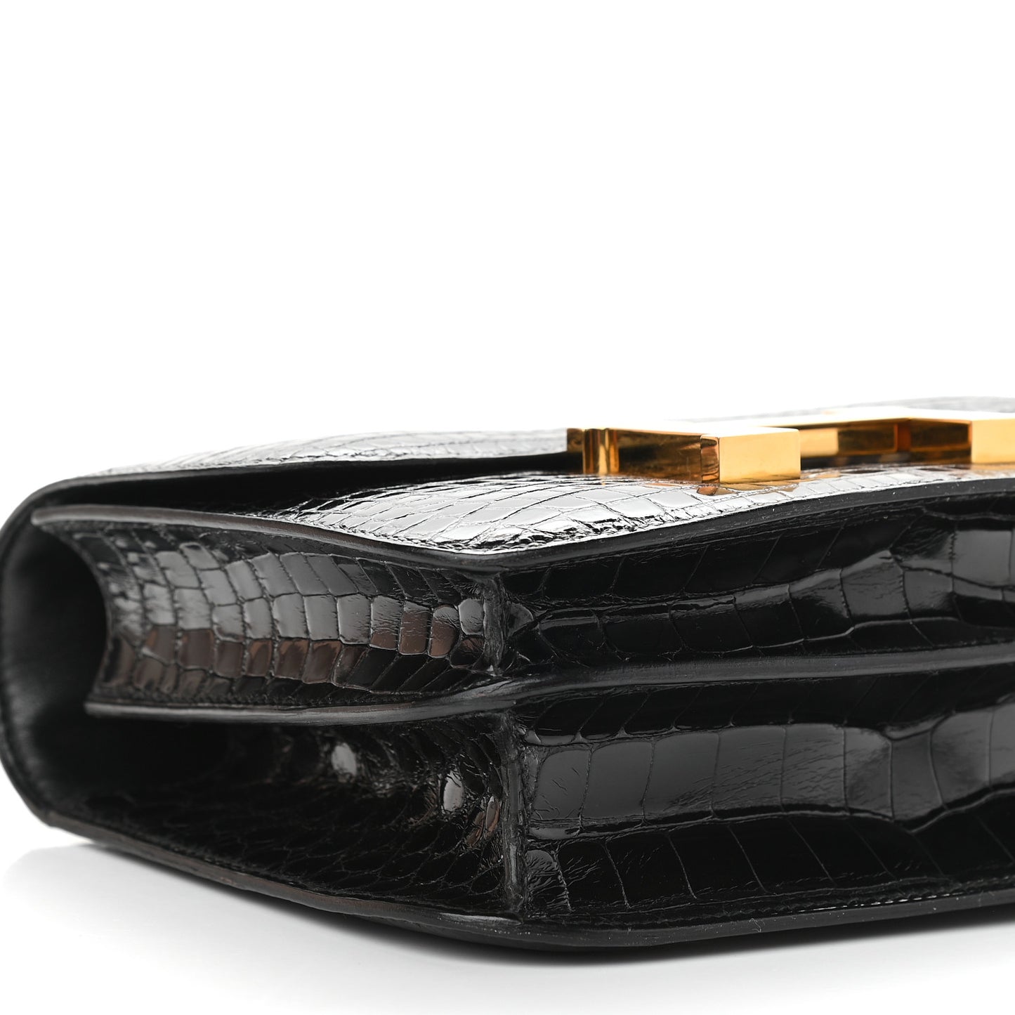 Shiny Alligator Constance 18 Black