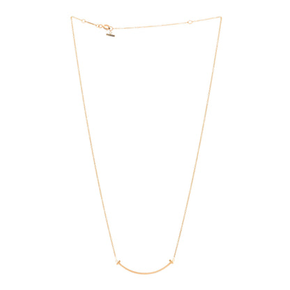 Tiffany 18K Rose Gold Small T Smile Pendant Necklace 2 of 3