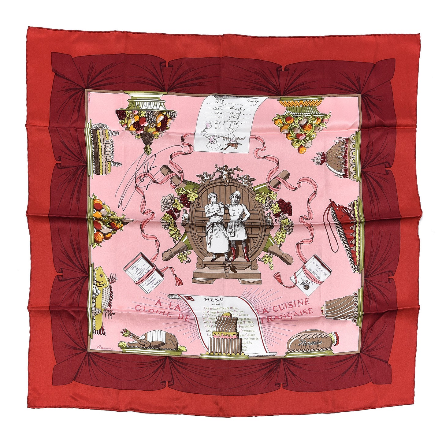 Silk A La Gloire De La Cuisine Francaise Scarf 70
