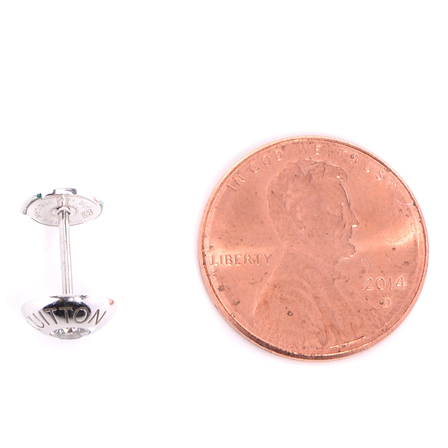 18K White Gold Diamond Clous Ear Studs Earrings